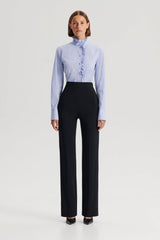 Shirts | Women Scanlan Theodore STRIPE RUFFLE TRIM SHIRT Pale.blue