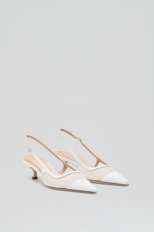 Shoes | Women Scanlan Theodore FINE MESH SLINGBACK 4.5 White