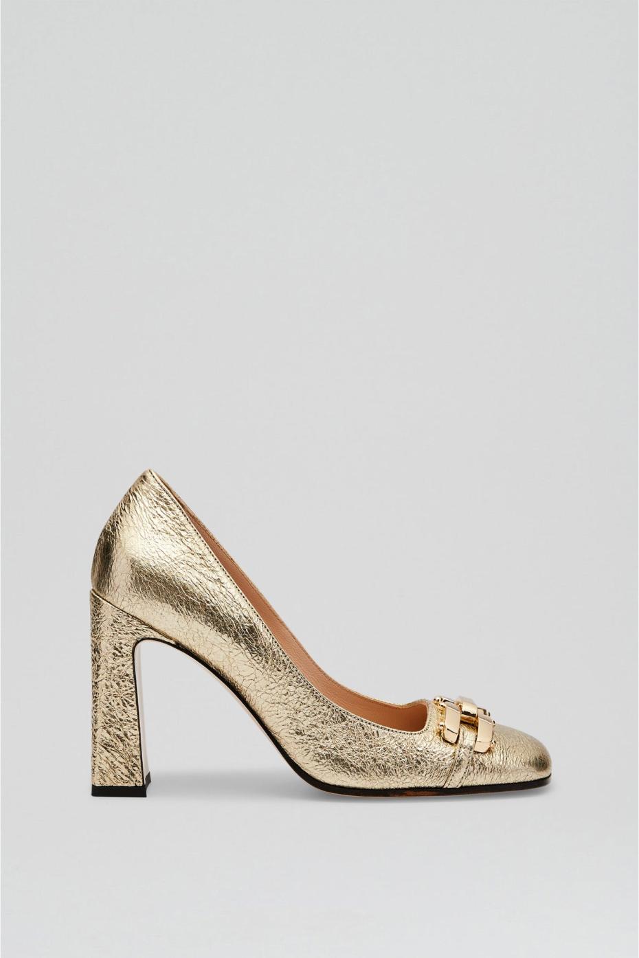 Shoes | Women Scanlan Theodore GOLD TRIM SQUARE TOE PUMP 9.5 Light.gold