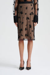 Skirts | Women Scanlan Theodore BEADED TULLE PENCIL SKIRT Black