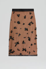 Skirts | Women Scanlan Theodore BEADED TULLE PENCIL SKIRT Black