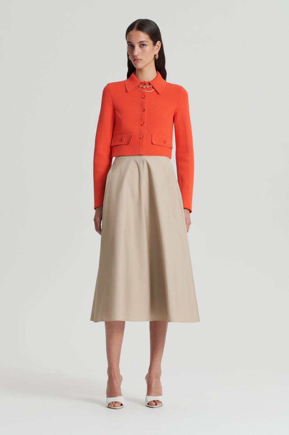 Skirts | Women Scanlan Theodore COTTON PLEAT FRONT SKIRT Trench