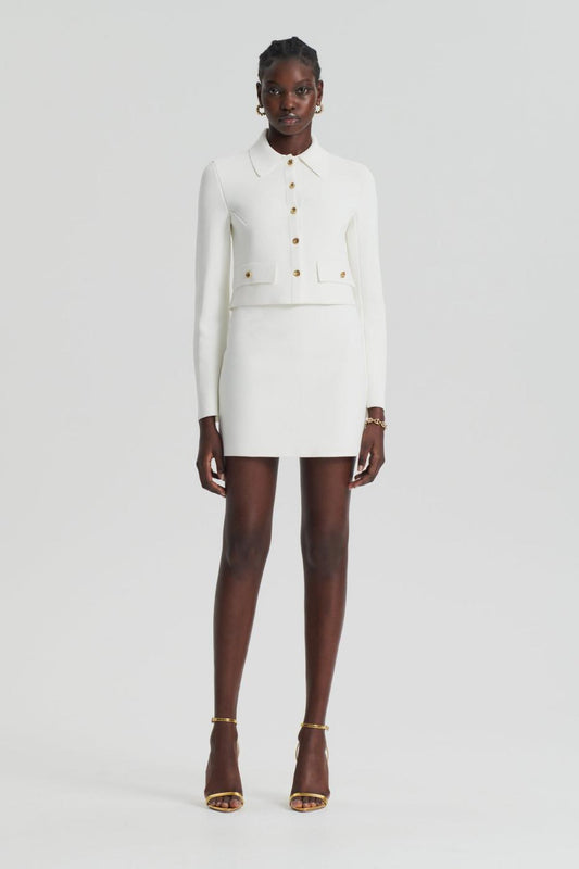 Skirts | Women Scanlan Theodore CREPE KNIT MINI SKIRT Creme