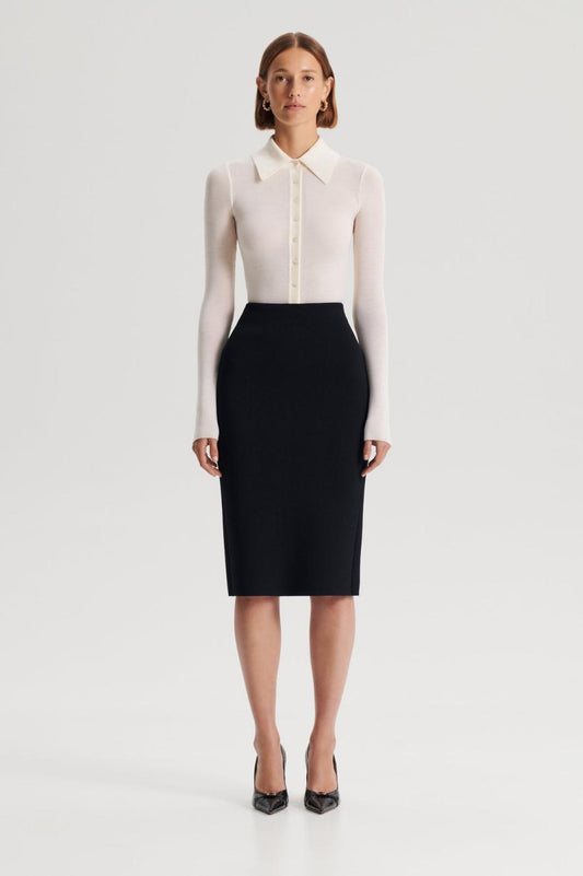 Skirts | Women Scanlan Theodore CREPE KNIT PENCIL SKIRT Black