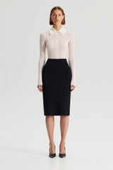 Skirts | Women Scanlan Theodore CREPE KNIT PENCIL SKIRT Black