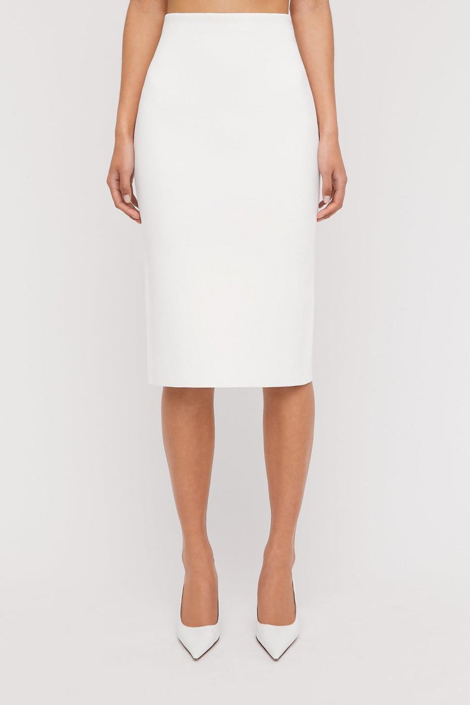 Skirts | Women Scanlan Theodore CREPE KNIT PENCIL SKIRT Cream