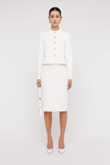 Skirts | Women Scanlan Theodore CREPE KNIT PENCIL SKIRT Cream