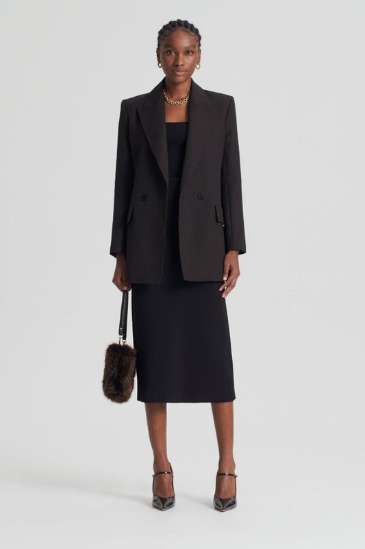 Skirts | Women Scanlan Theodore CREPE KNIT PENCIL SKIRT MIDI Dark.chocolate