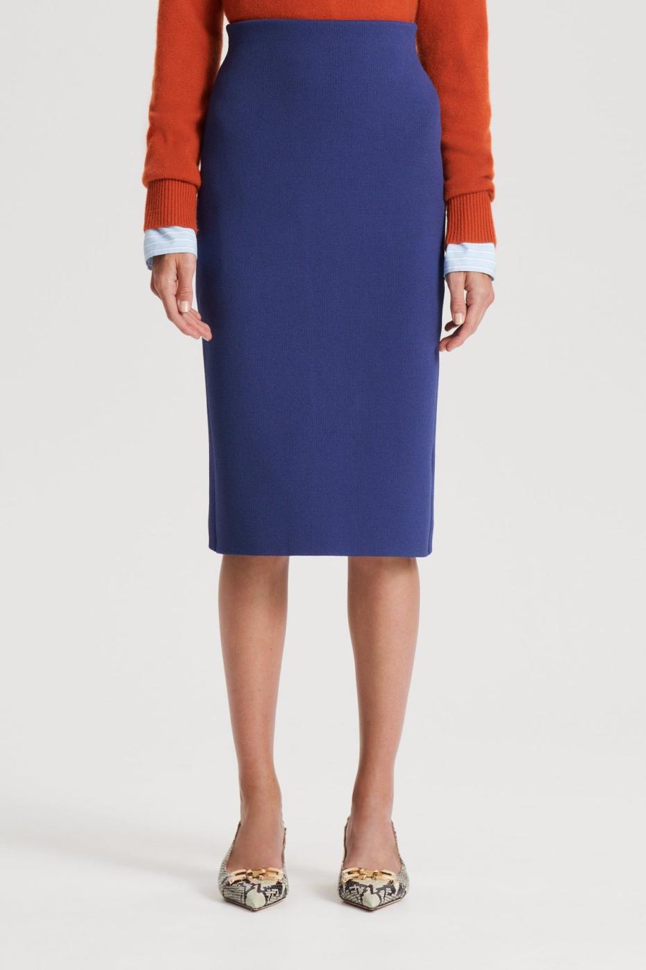 Skirts | Women Scanlan Theodore CREPE KNIT PENCIL SKIRT Royal