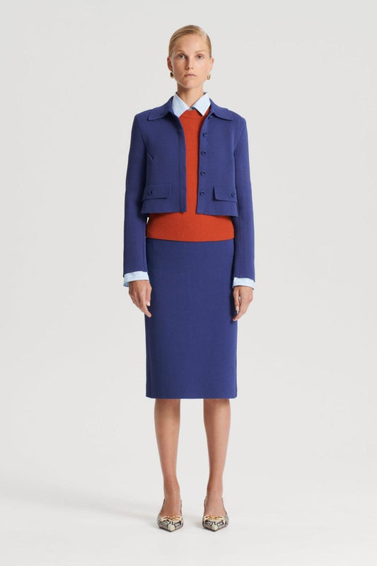 Skirts | Women Scanlan Theodore CREPE KNIT PENCIL SKIRT Royal