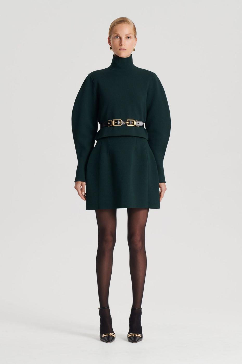Skirts | Women Scanlan Theodore CREPE KNIT PEPLUM SKIRT Dark.green