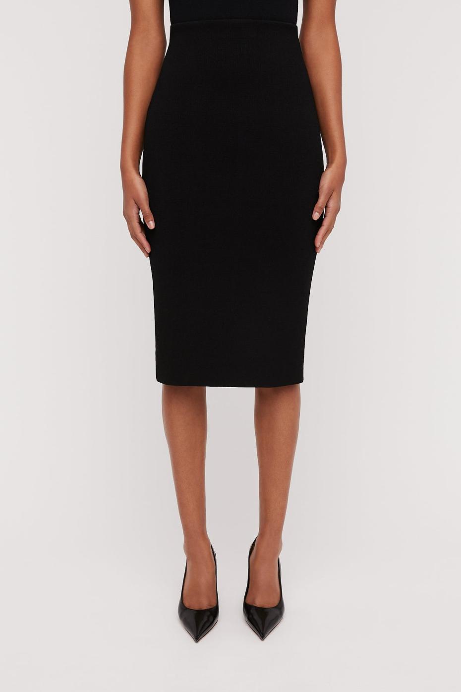 Skirts | Women Scanlan Theodore CREPE KNIT SLIT BACK SKIRT Black