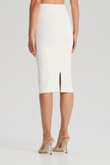 Skirts | Women Scanlan Theodore CREPE KNIT SLIT BACK SKIRT Cream
