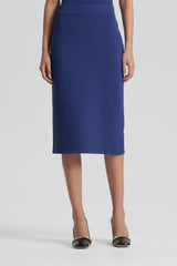 Skirts | Women Scanlan Theodore CREPE KNIT SLIT BACK SKIRT Royal