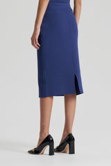 Skirts | Women Scanlan Theodore CREPE KNIT SLIT BACK SKIRT Royal