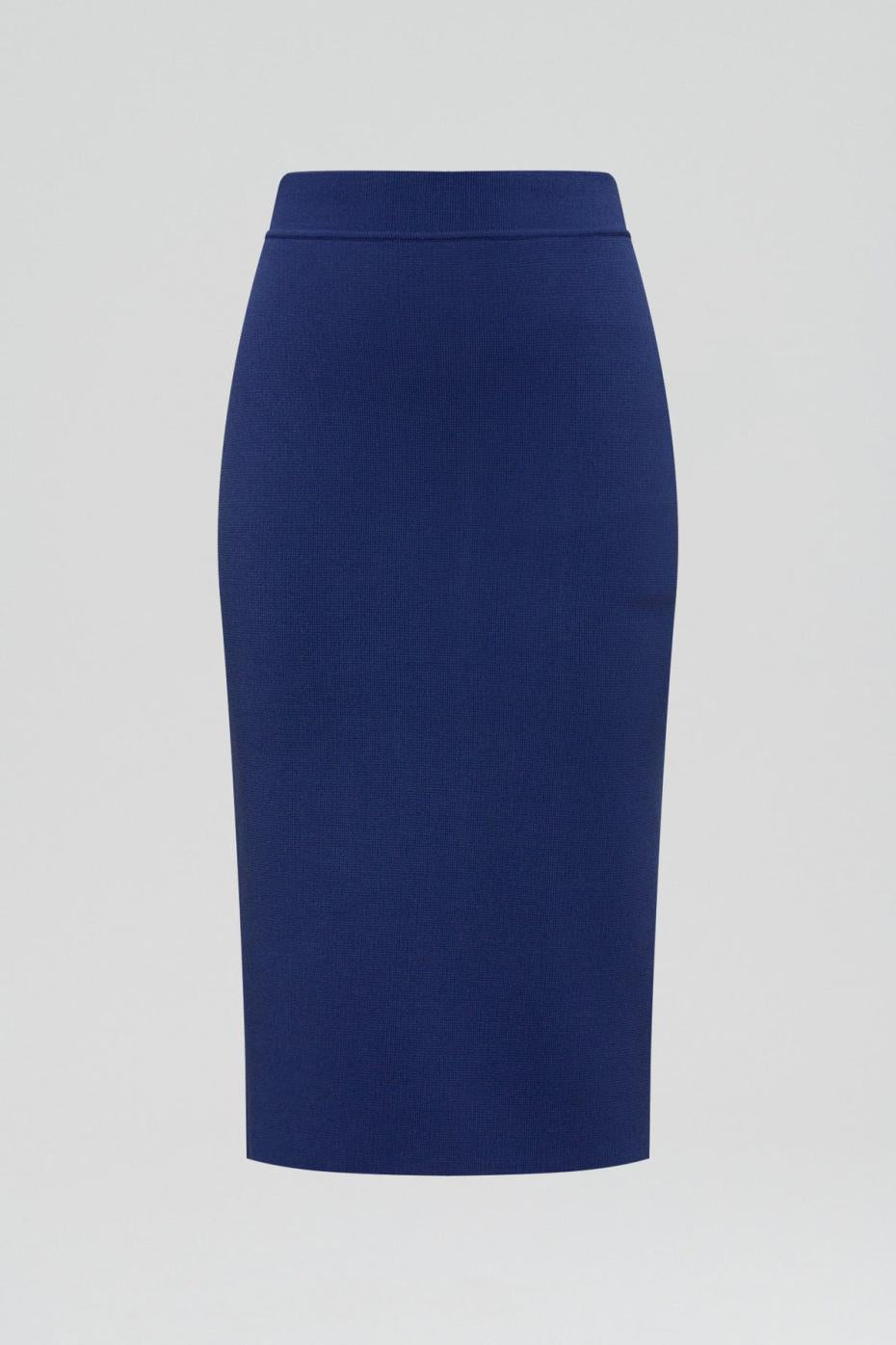 Skirts | Women Scanlan Theodore CREPE KNIT SLIT BACK SKIRT Royal