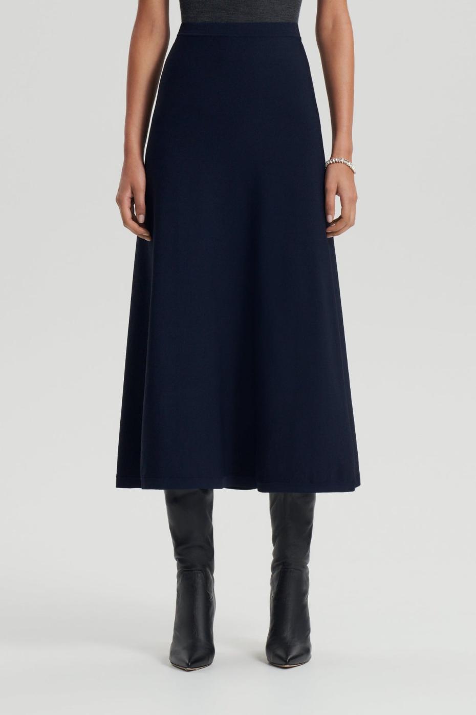 Skirts | Women Scanlan Theodore CREPE KNIT SOFT SKIRT Navy