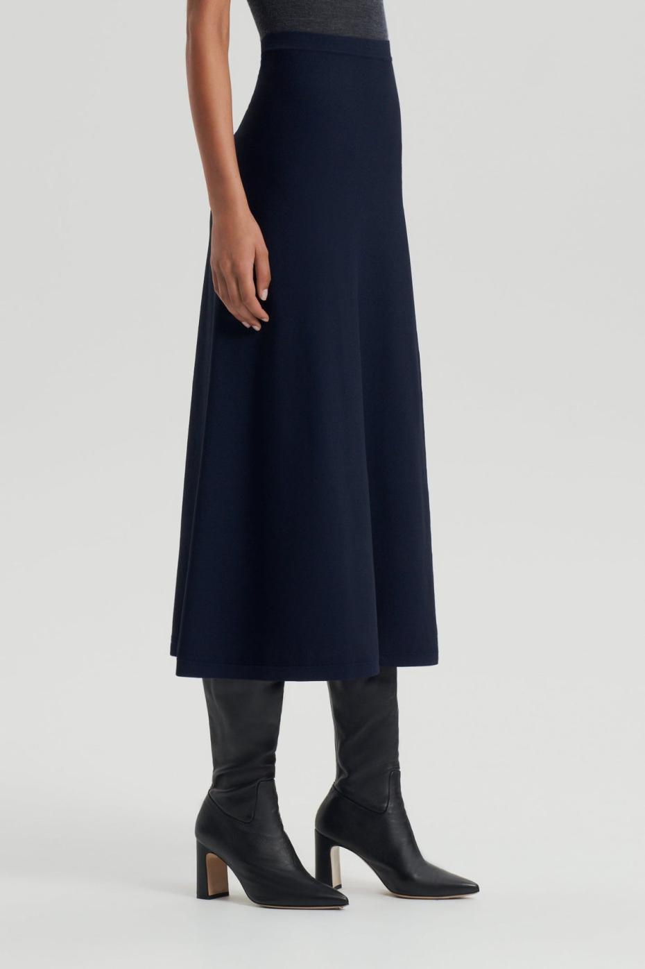Skirts | Women Scanlan Theodore CREPE KNIT SOFT SKIRT Navy