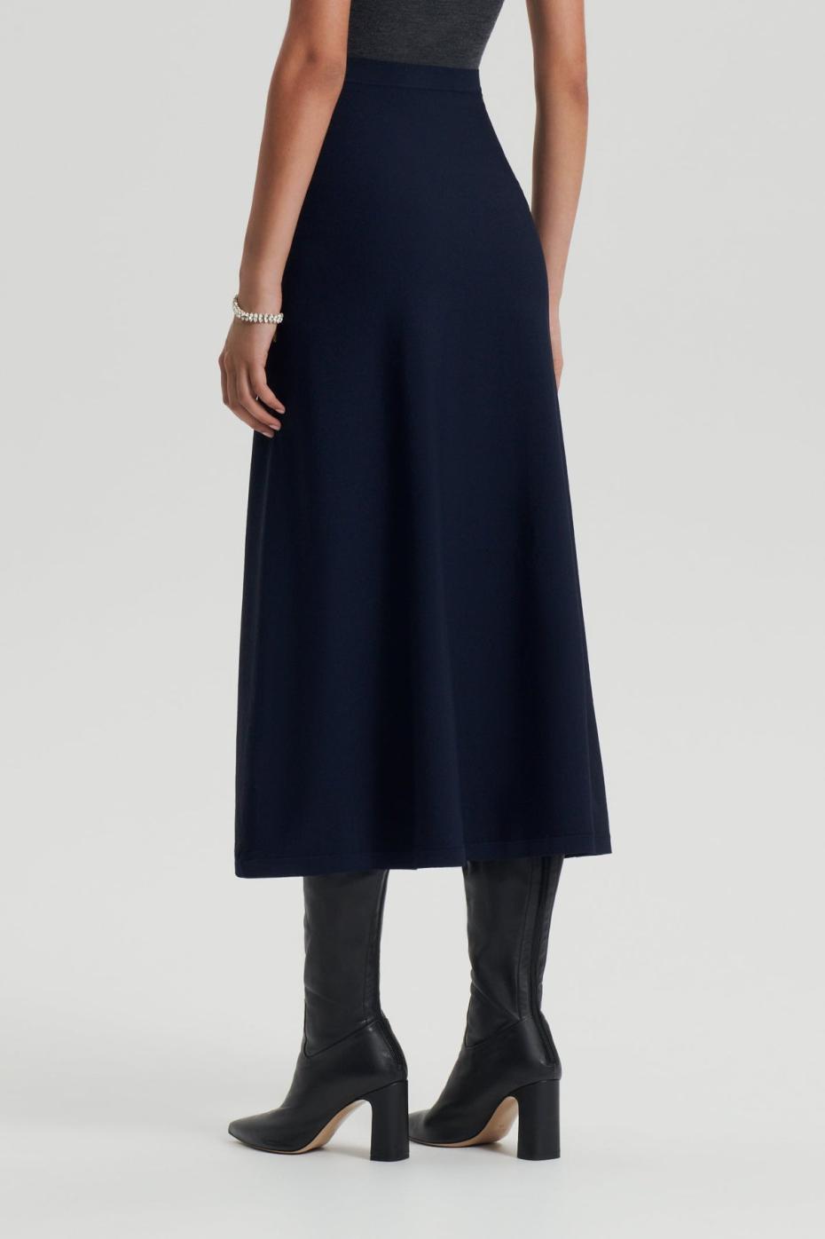 Skirts | Women Scanlan Theodore CREPE KNIT SOFT SKIRT Navy