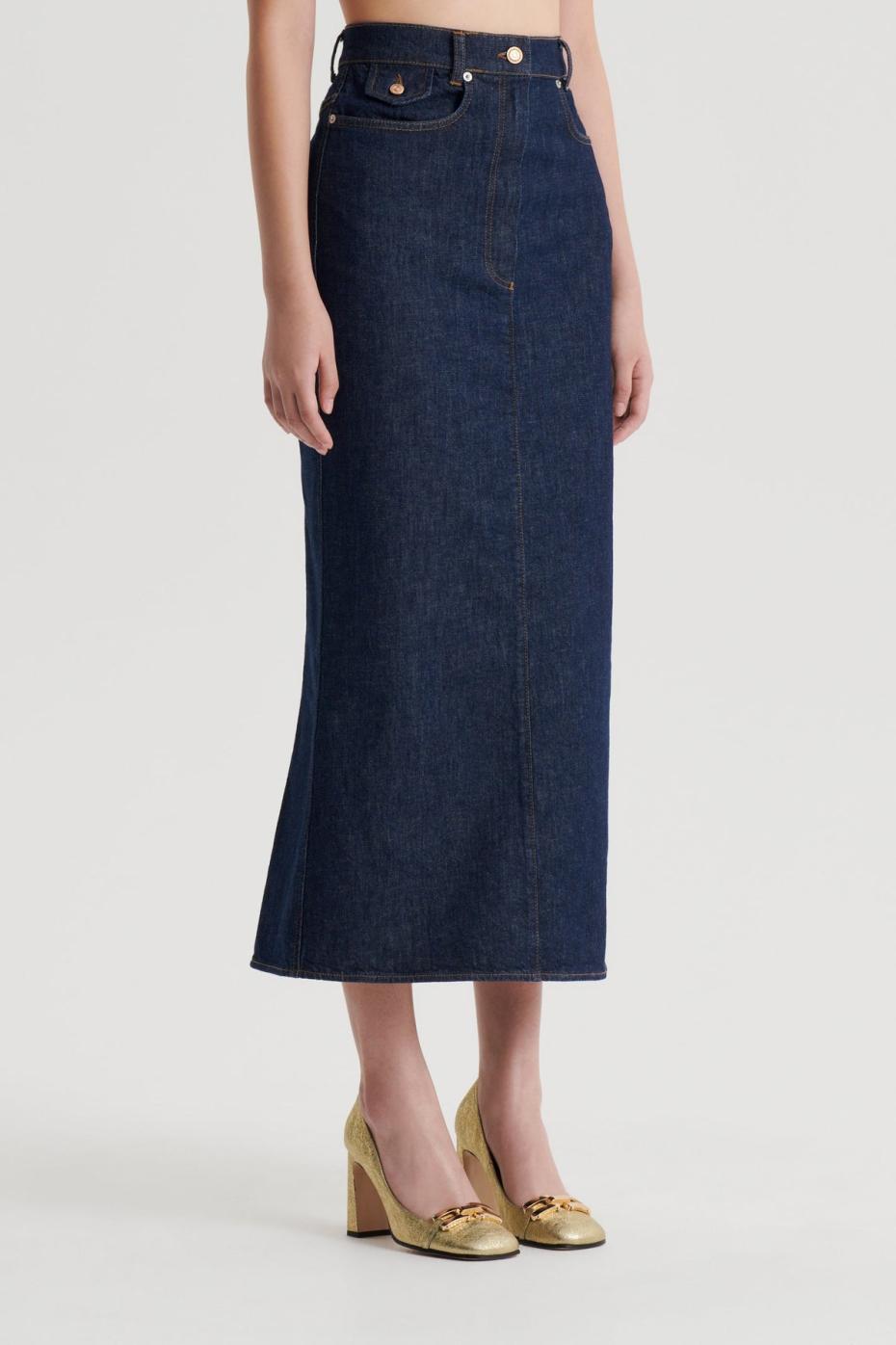 Skirts | Women Scanlan Theodore DENIM FIVE POCKET PENCIL SKIRT Indigo.b