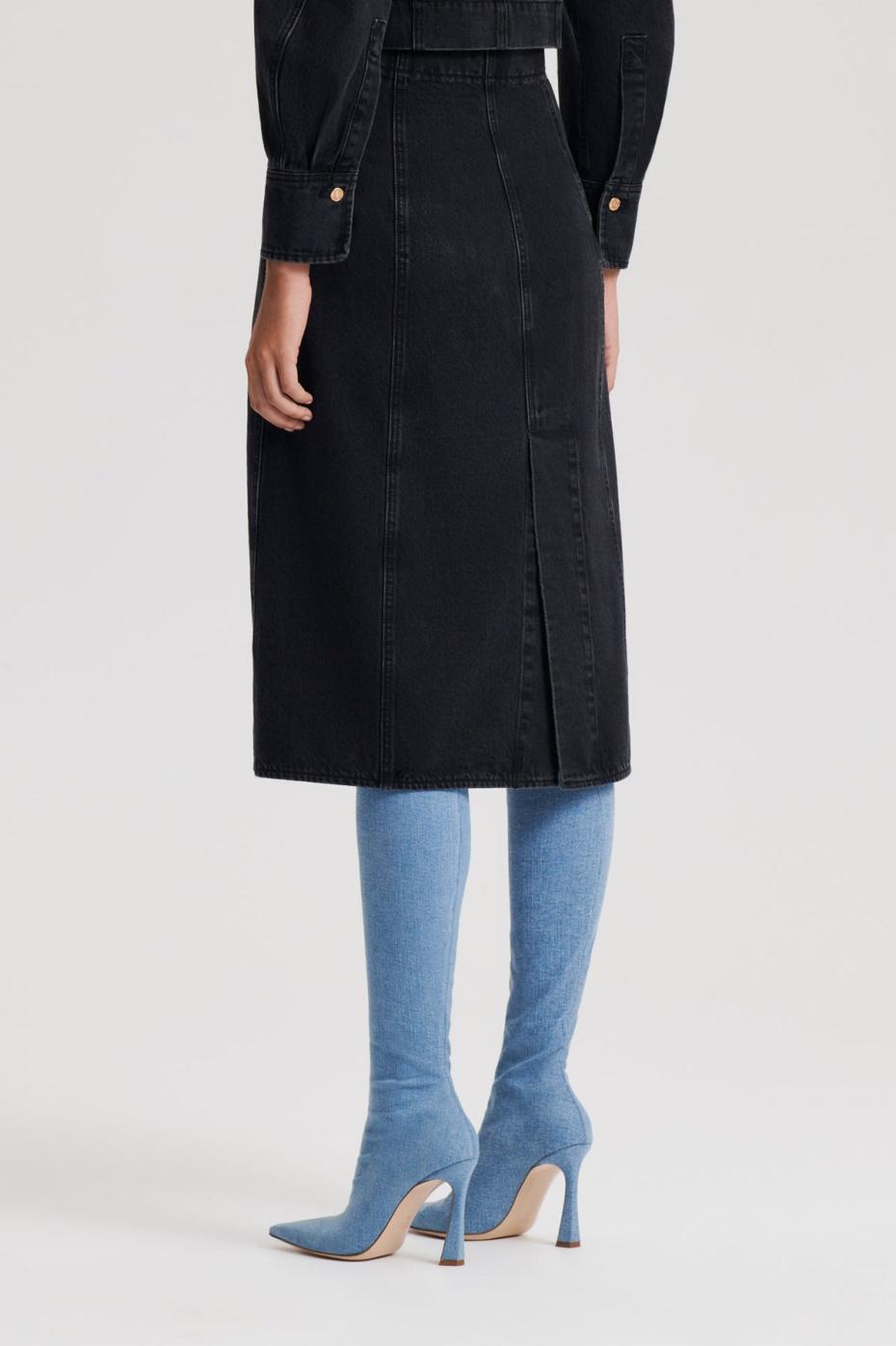 Skirts | Women Scanlan Theodore DENIM PENCIL SKIRT Washed.black.g