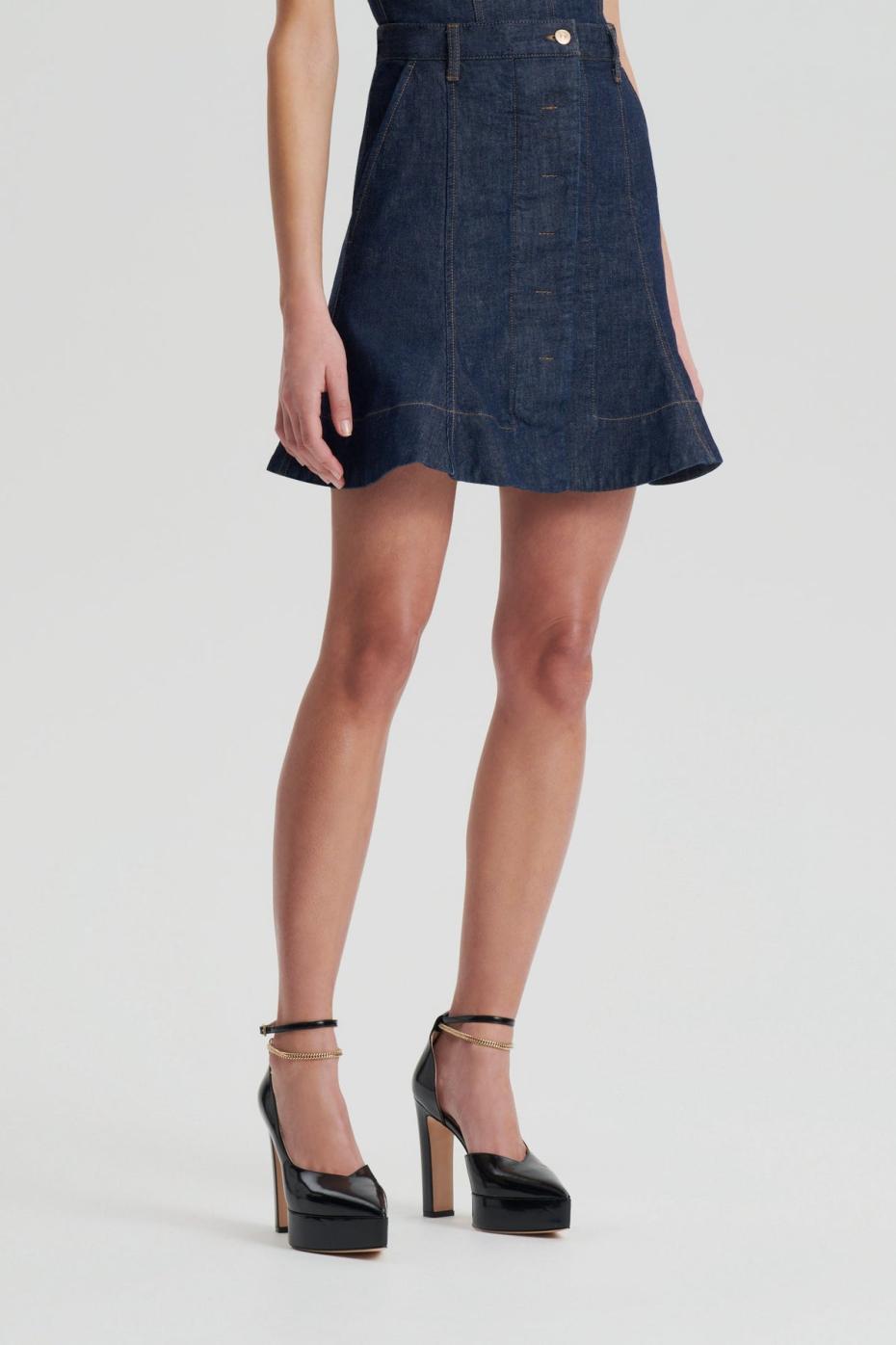 Skirts | Women Scanlan Theodore DENIM SKATER SKIRT Indigo