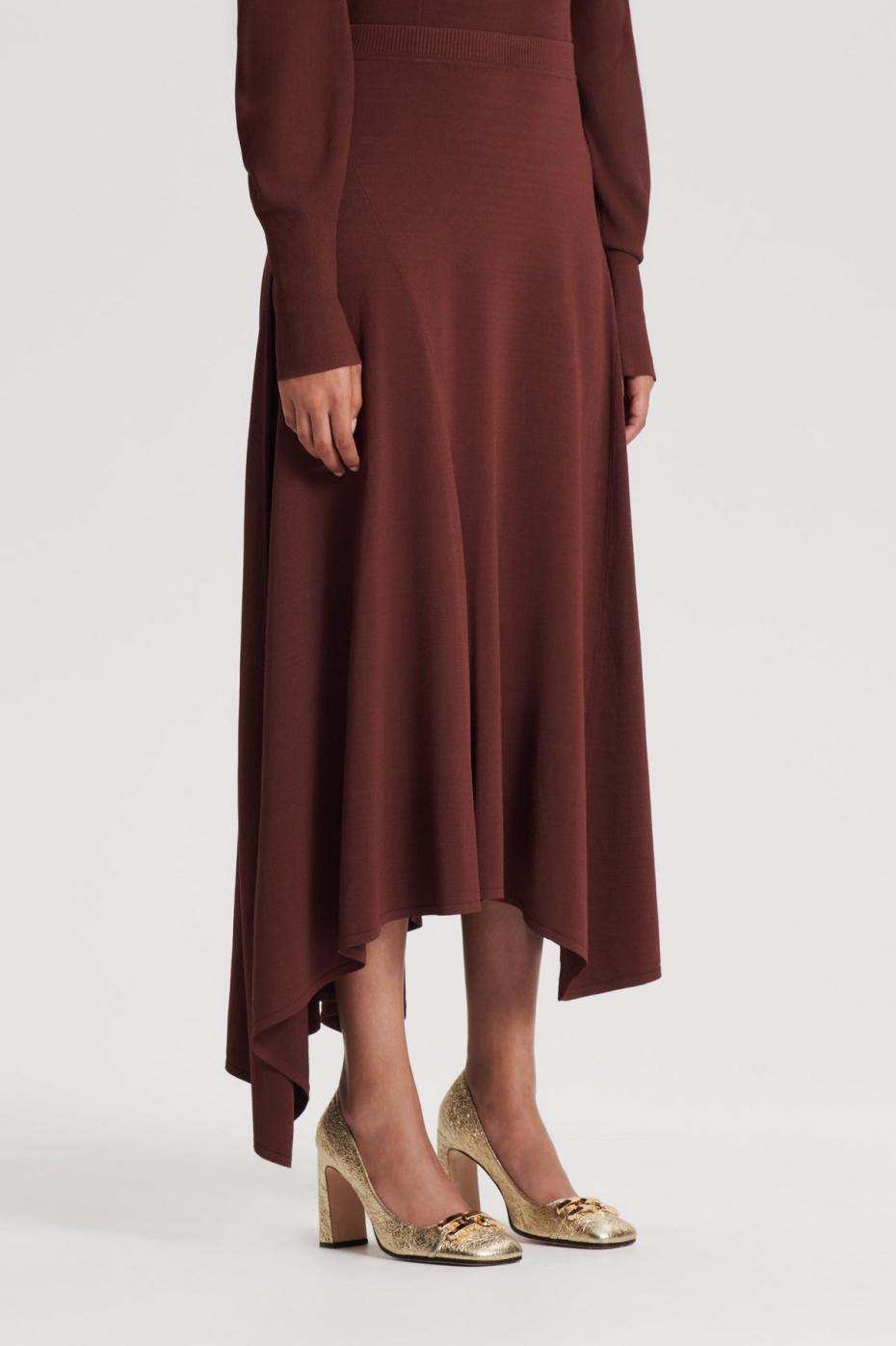 Skirts | Women Scanlan Theodore DRAPE HEM SKIRT Burgundy