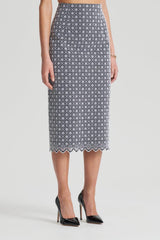 Skirts | Women Scanlan Theodore EMBROIDERED FLORAL SKIRT Black.white