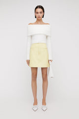 Skirts | Women Scanlan Theodore LEATHER MINI SKIRT Lemon