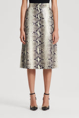 Skirts | Women Scanlan Theodore LEATHER REPTILE SKIRT Stone