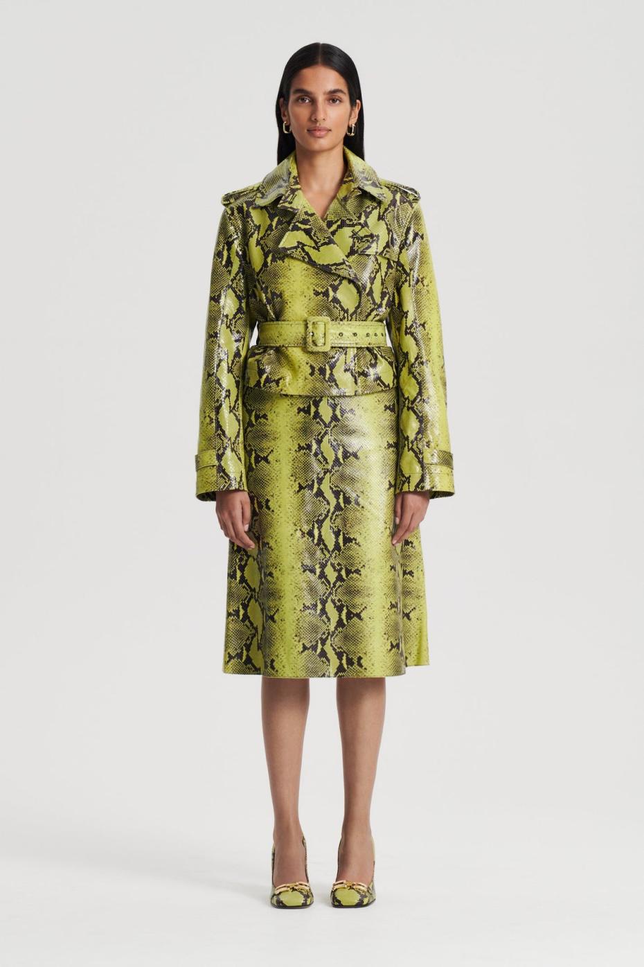 Skirts | Women Scanlan Theodore LEATHER REPTILE SKIRT Vert