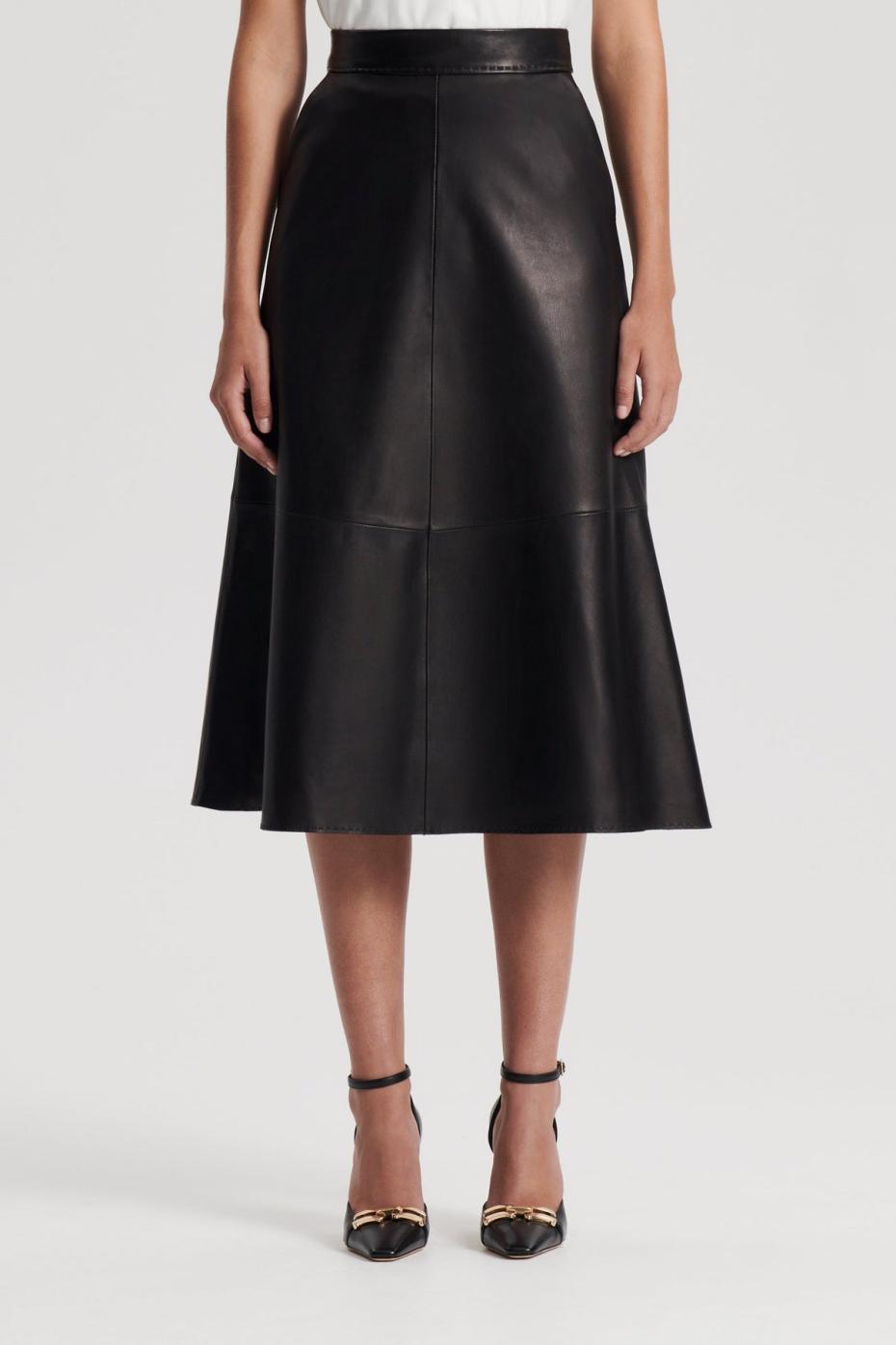 Skirts | Women Scanlan Theodore LEATHER SOFT SKIRT Black
