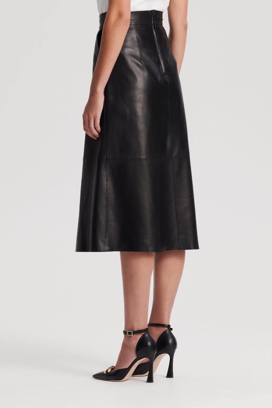 Skirts | Women Scanlan Theodore LEATHER SOFT SKIRT Black