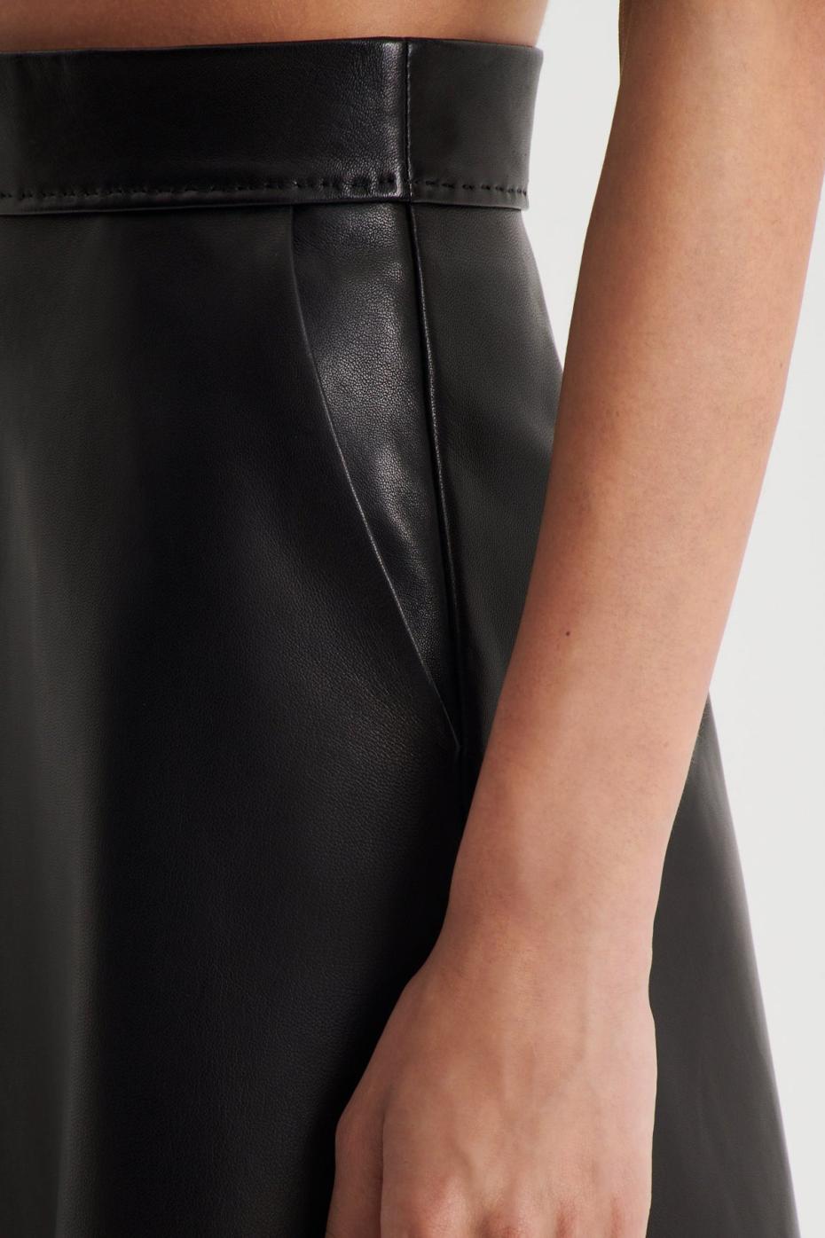 Skirts | Women Scanlan Theodore LEATHER SOFT SKIRT Black