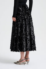 Skirts | Women Scanlan Theodore PATENT SEQUIN TULLE SKIRT Black