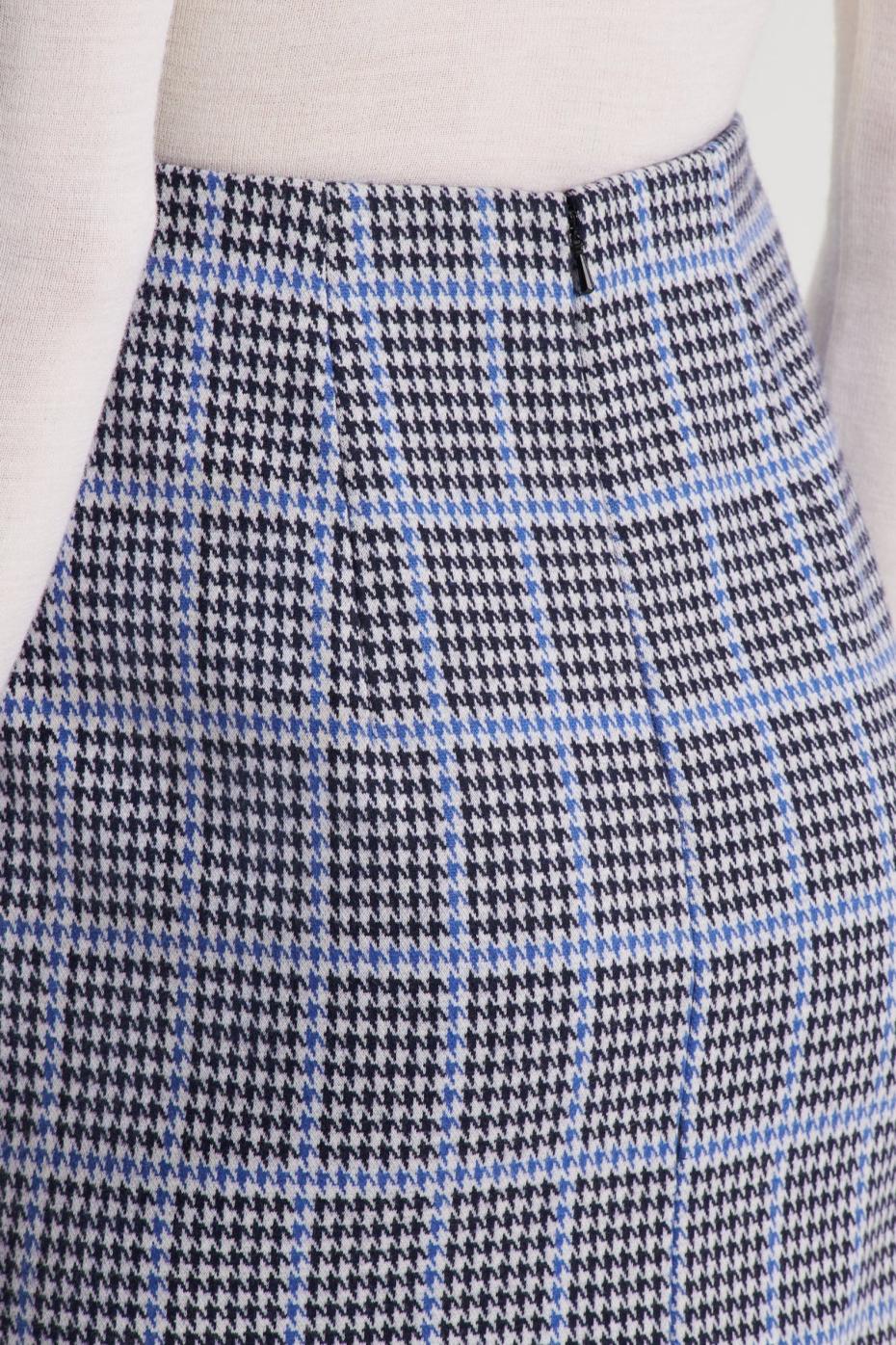 Skirts | Women Scanlan Theodore PLAID SCUBA SKIRT Cobalt
