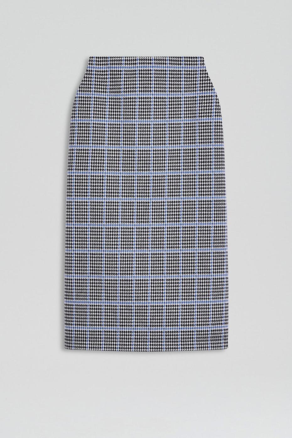 Skirts | Women Scanlan Theodore PLAID SCUBA SKIRT Cobalt
