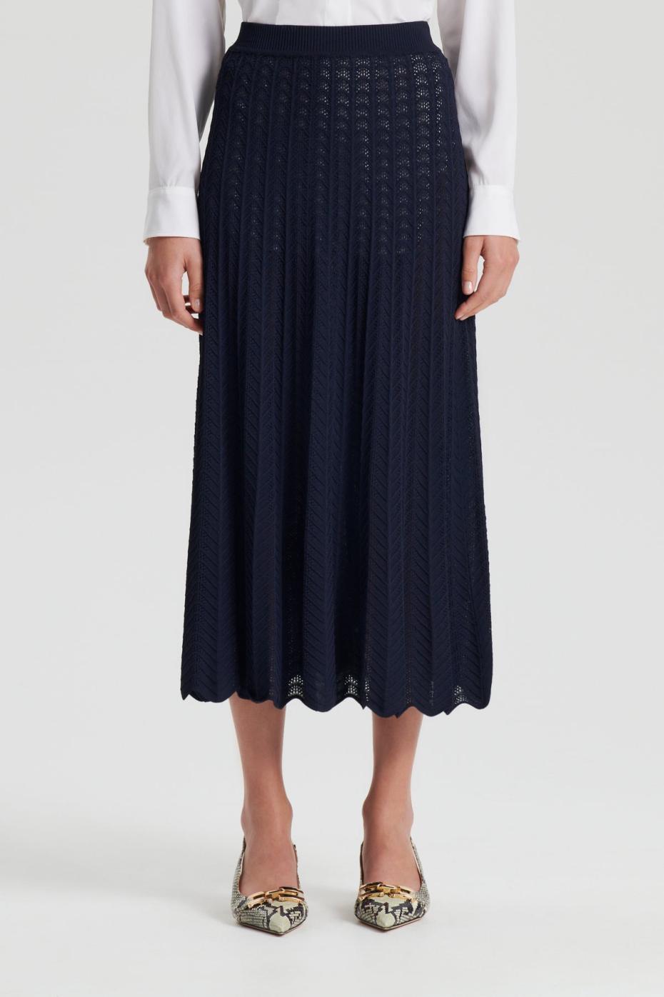 Skirts | Women Scanlan Theodore PLEAT LACE SKIRT Navy