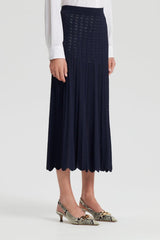 Skirts | Women Scanlan Theodore PLEAT LACE SKIRT Navy