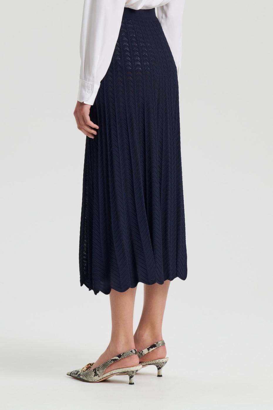 Skirts | Women Scanlan Theodore PLEAT LACE SKIRT Navy