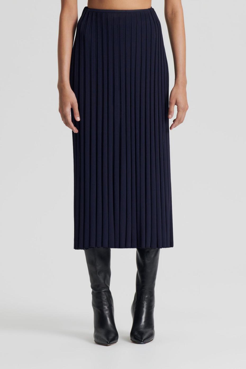 Skirts | Women Scanlan Theodore PLEATED RIB SKIRT 16 Navy