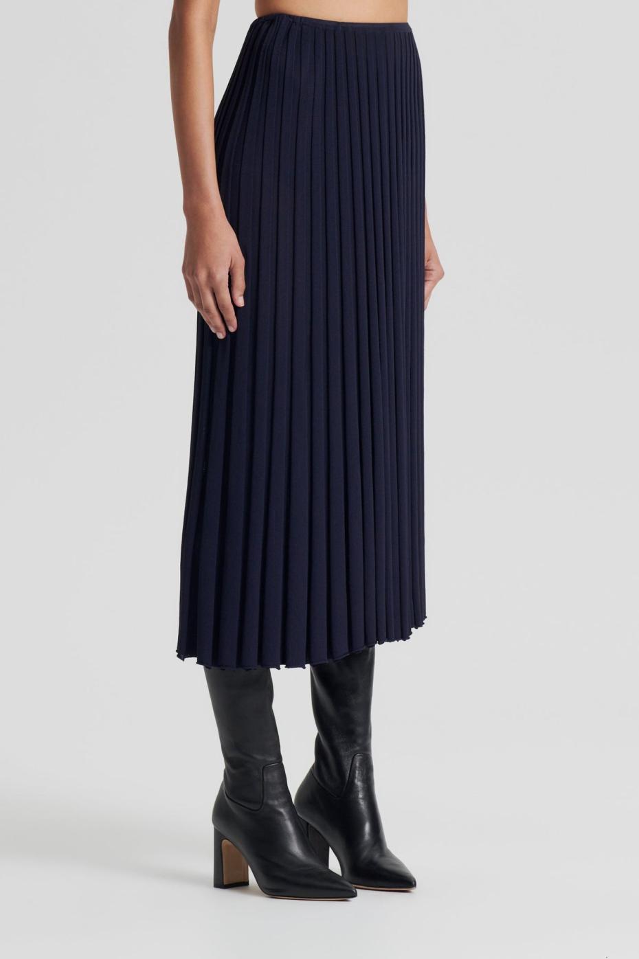 Skirts | Women Scanlan Theodore PLEATED RIB SKIRT 16 Navy