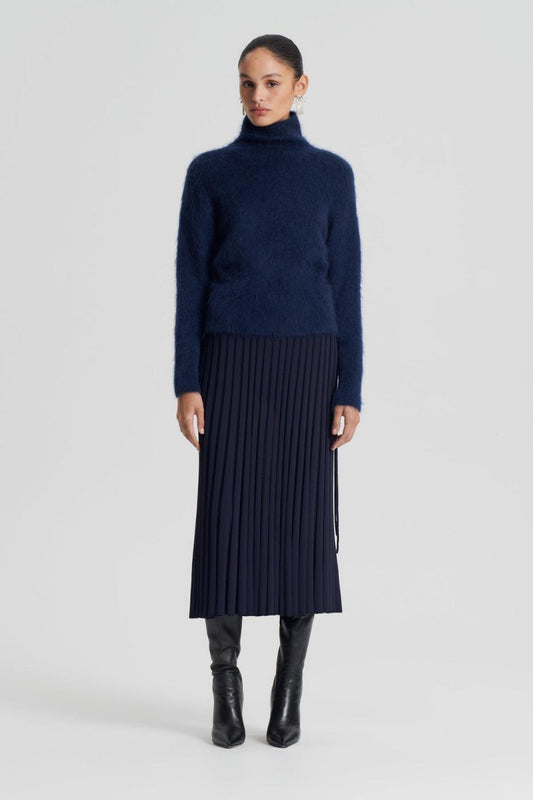 Skirts | Women Scanlan Theodore PLEATED RIB SKIRT 16 Navy