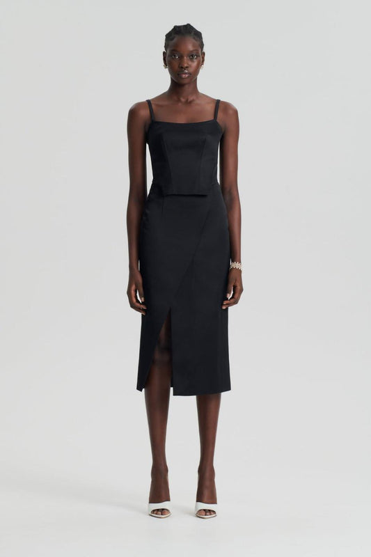 Skirts | Women Scanlan Theodore SATIN WRAP SKIRT Black