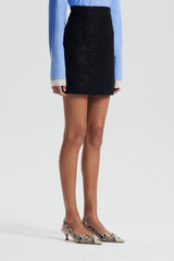 Skirts | Women Scanlan Theodore TAILORED SEQUIN MINI SKIRT Black