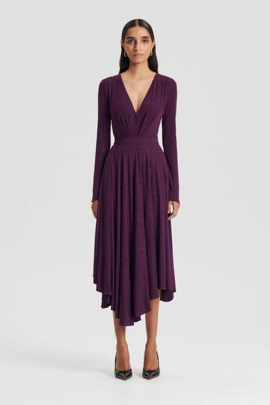 Skirts | Women Scanlan Theodore TINSEL DRAPE SKIRT Aubergine