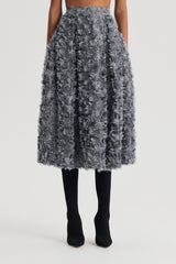 Skirts | Women Scanlan Theodore TINSEL FRINGE FULL SKIRT Dark.silver
