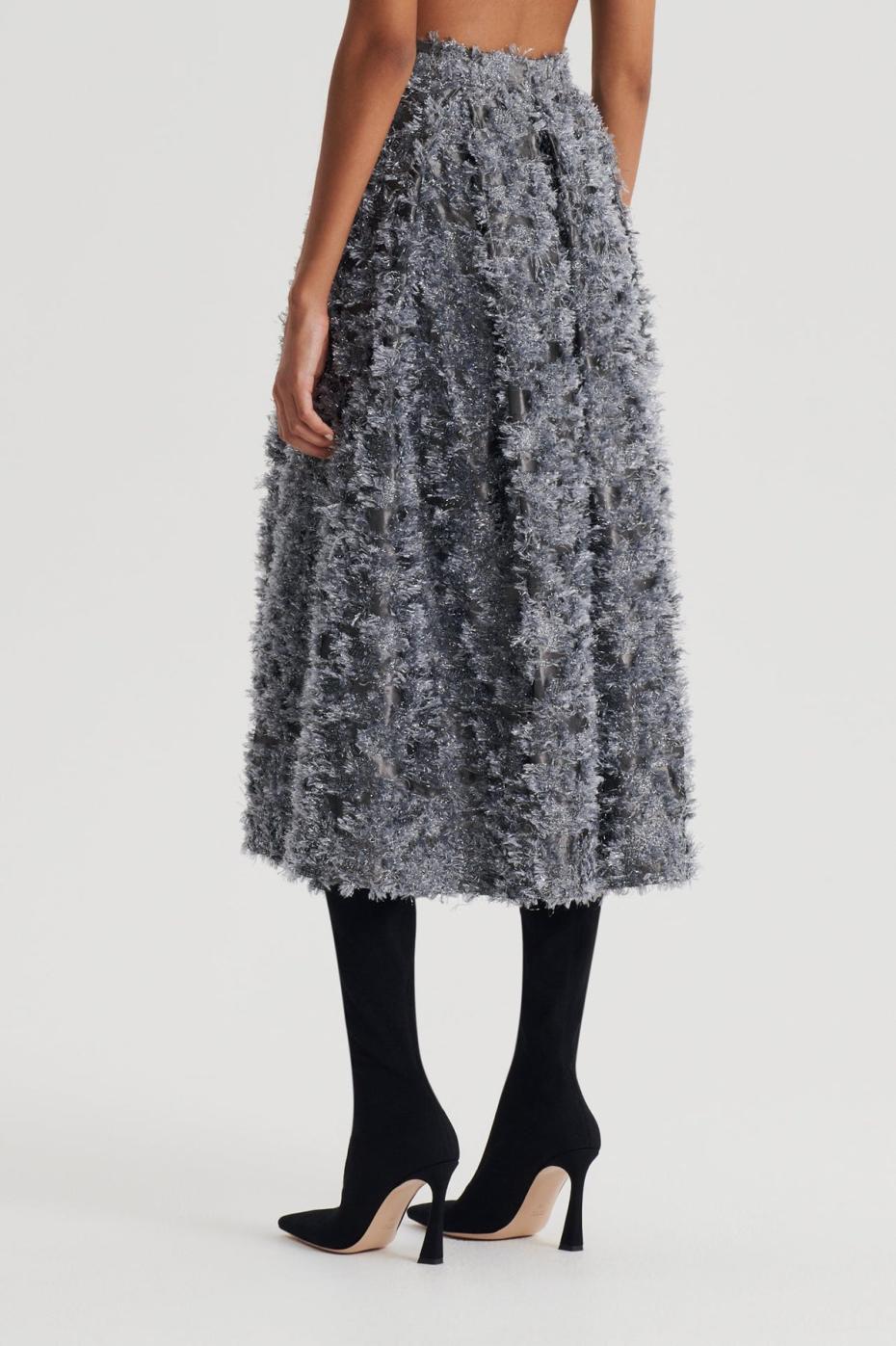 Skirts | Women Scanlan Theodore TINSEL FRINGE FULL SKIRT Dark.silver