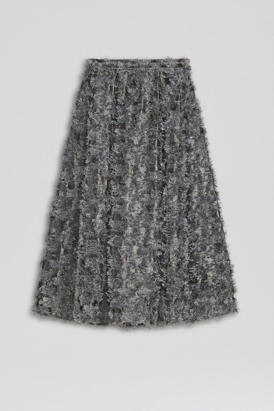 Skirts | Women Scanlan Theodore TINSEL FRINGE FULL SKIRT Dark.silver