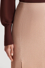 Skirts | Women Scanlan Theodore TINSEL GINGHAM SKIRT Rose.gold